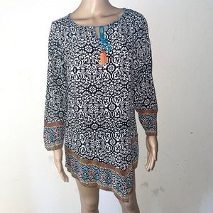 KYLA SEA ANTHROPOLOGIE ASYMMETRICAL BOHO TUNIC SZ M